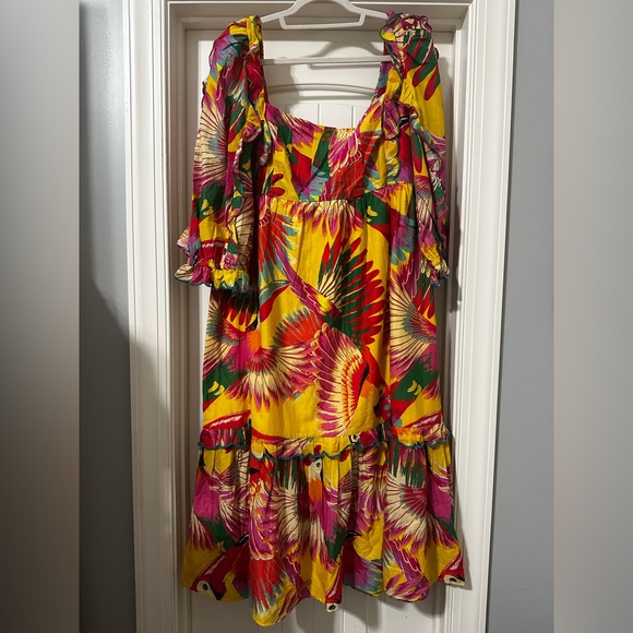 NWT Farm Rio Colorful Toucans Midi Dress Size XL - Picture 2 of 4